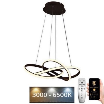 LED Prigušivi luster na sajli LED/65W/230V 3000-6500K braon + Daljinski upravljač