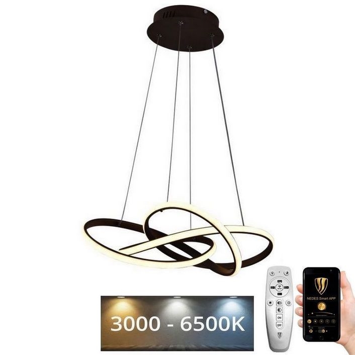 LED Prigušivi luster na sajli LED/65W/230V 3000-6500K braon + Daljinski upravljač