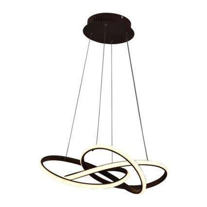 LED Prigušivi luster na sajli LED/65W/230V 3000-6500K pr. 48 cm braon + Daljinski upravljač