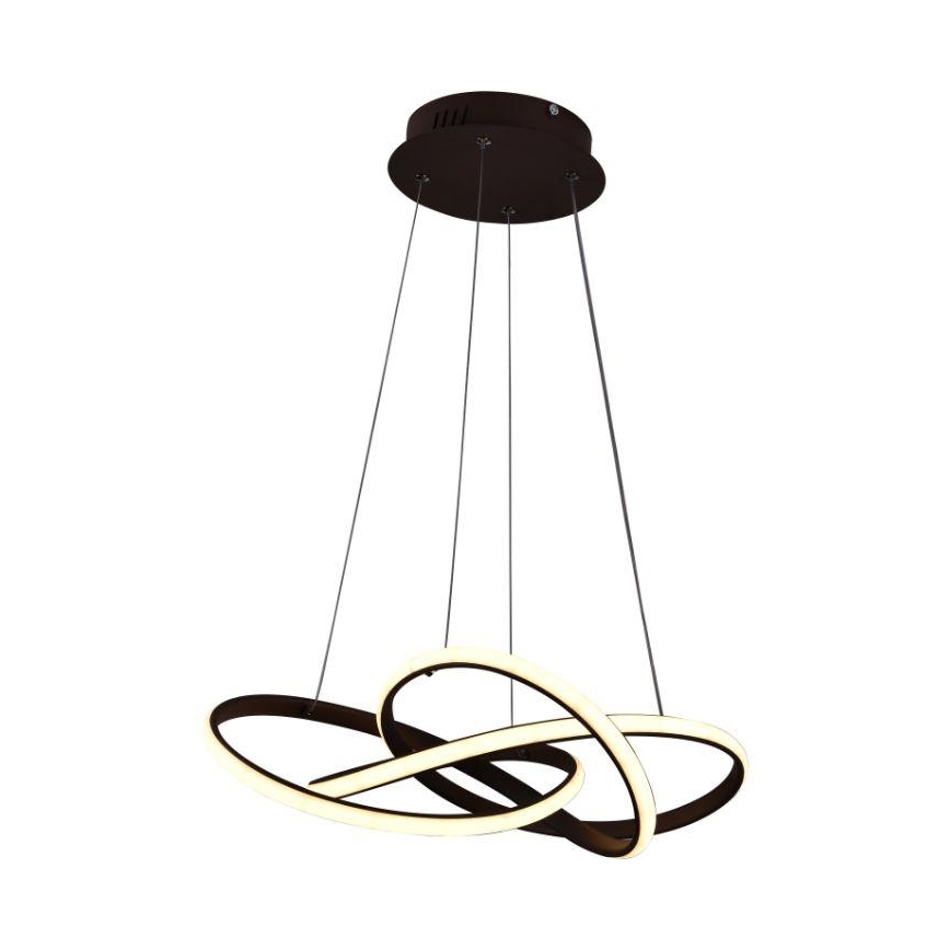 LED Prigušivi luster na sajli LED/65W/230V 3000-6500K pr. 48 cm braon + Daljinski upravljač