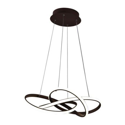 LED Prigušivi luster na sajli LED/65W/230V 3000-6500K pr. 48 cm braon + Daljinski upravljač