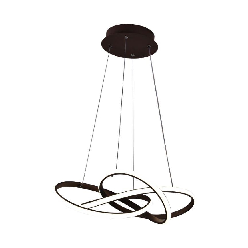 LED Prigušivi luster na sajli LED/65W/230V 3000-6500K pr. 48 cm braon + Daljinski upravljač