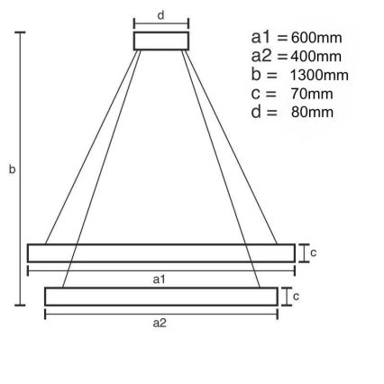 LED Prigušivi kristalni luster na sajli LED/65W/230V 3000-6500K + Daljinski upravljač