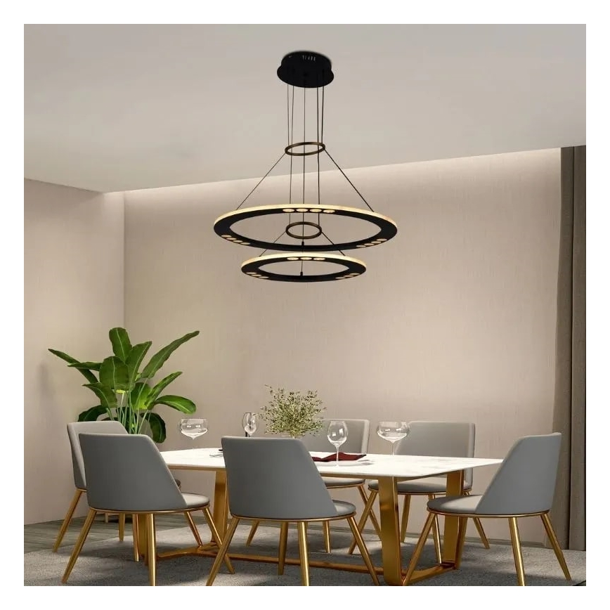 LED Prigušivi luster na sajli LED/65W/230V 3000-6500K + Daljinski upravljač