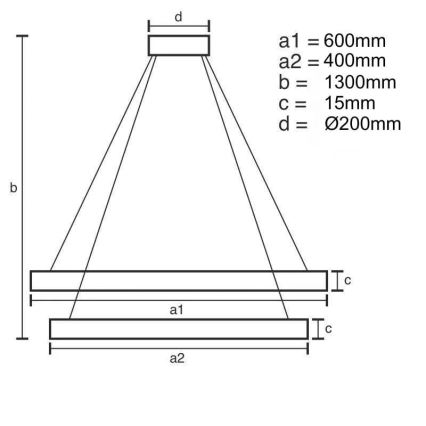 LED Prigušivi luster na sajli LED/65W/230V 3000-6500K + Daljinski upravljač