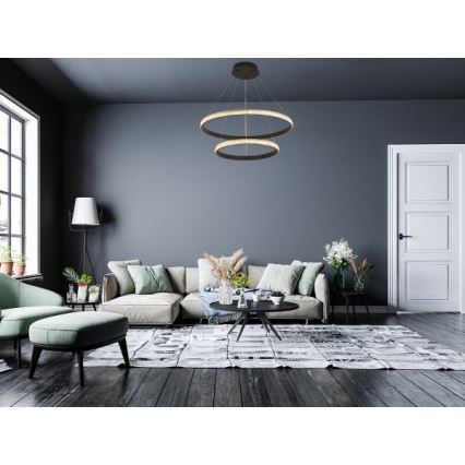 LED Prigušivi luster na sajli LED/65W/230V 3000-6500K pr. 60 cm + Daljinski upravljač