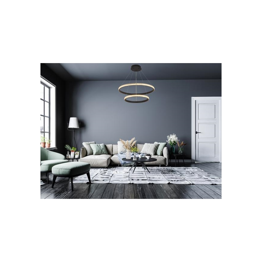 LED Prigušivi luster na sajli LED/65W/230V 3000-6500K pr. 60 cm + Daljinski upravljač
