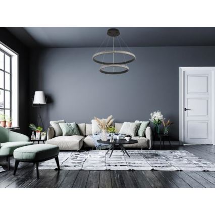 LED Prigušivi luster na sajli LED/65W/230V 3000-6500K pr. 60 cm + Daljinski upravljač