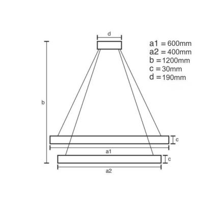LED Prigušivi luster na sajli LED/65W/230V 3000-6500K pr. 60 cm + Daljinski upravljač