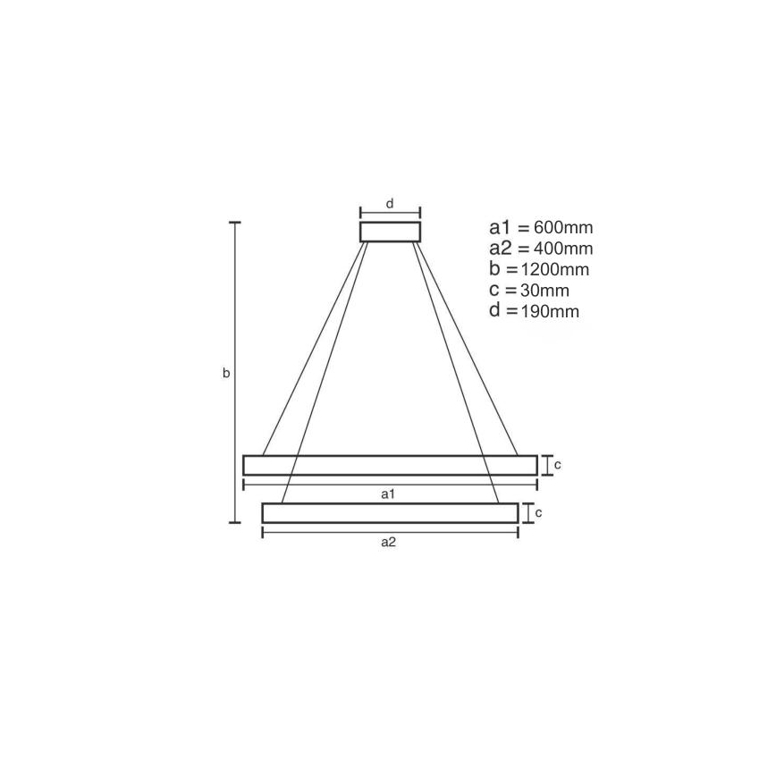 LED Prigušivi luster na sajli LED/65W/230V 3000-6500K pr. 60 cm + Daljinski upravljač