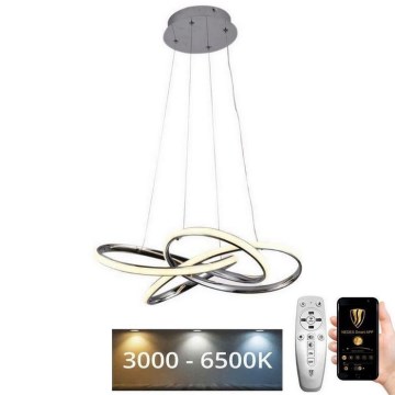 LED Prigušivi luster na sajli LED/65W/230V 3000-6500K krom + Daljinski upravljač