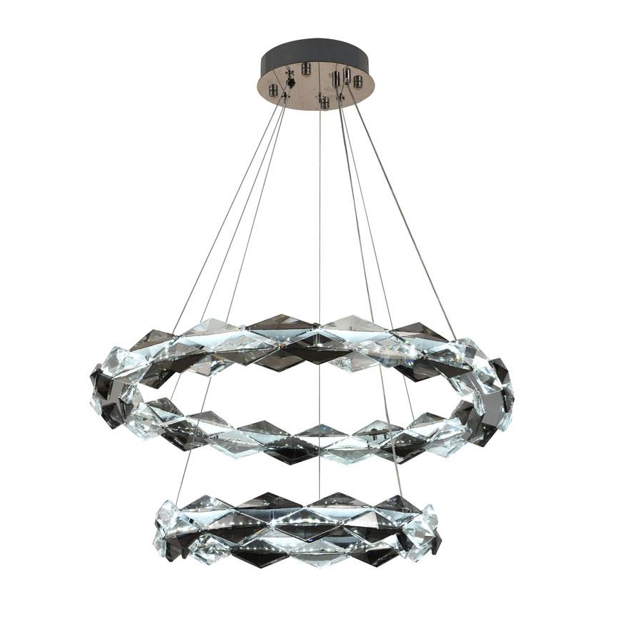 LED Prigušivi kristalni luster na sajli LED/65W/230V 3000-6500K sjajni krom + Daljinski upravljač