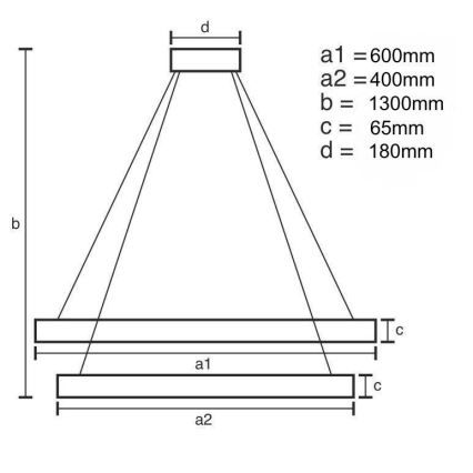 LED Prigušivi kristalni luster na sajli LED/65W/230V 3000-6500K sjajni krom + Daljinski upravljač