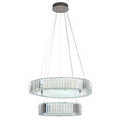 LED Prigušivi kristalni luster na sajli LED/65W/230V 3000-6500K sjajni krom + Daljinski upravljač