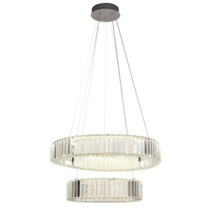 LED Prigušivi kristalni luster na sajli LED/65W/230V 3000-6500K sjajni krom + Daljinski upravljač