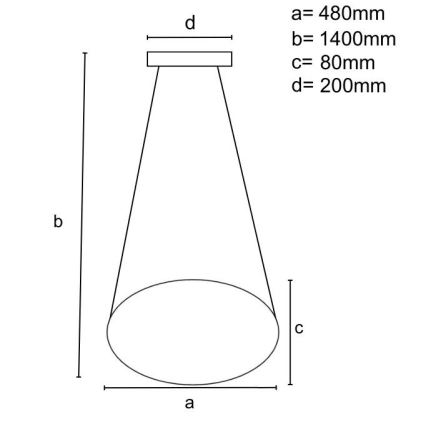 LED Prigušivi luster na sajli LED/65W/230V 3000-6500K zlatna + Daljinski upravljač