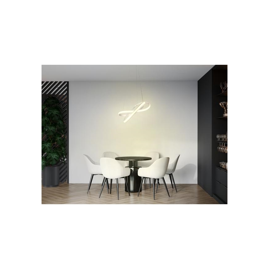 LED Prigušivi luster na sajli LED/70W/230V 3000-6500K bela + Daljinski upravljač