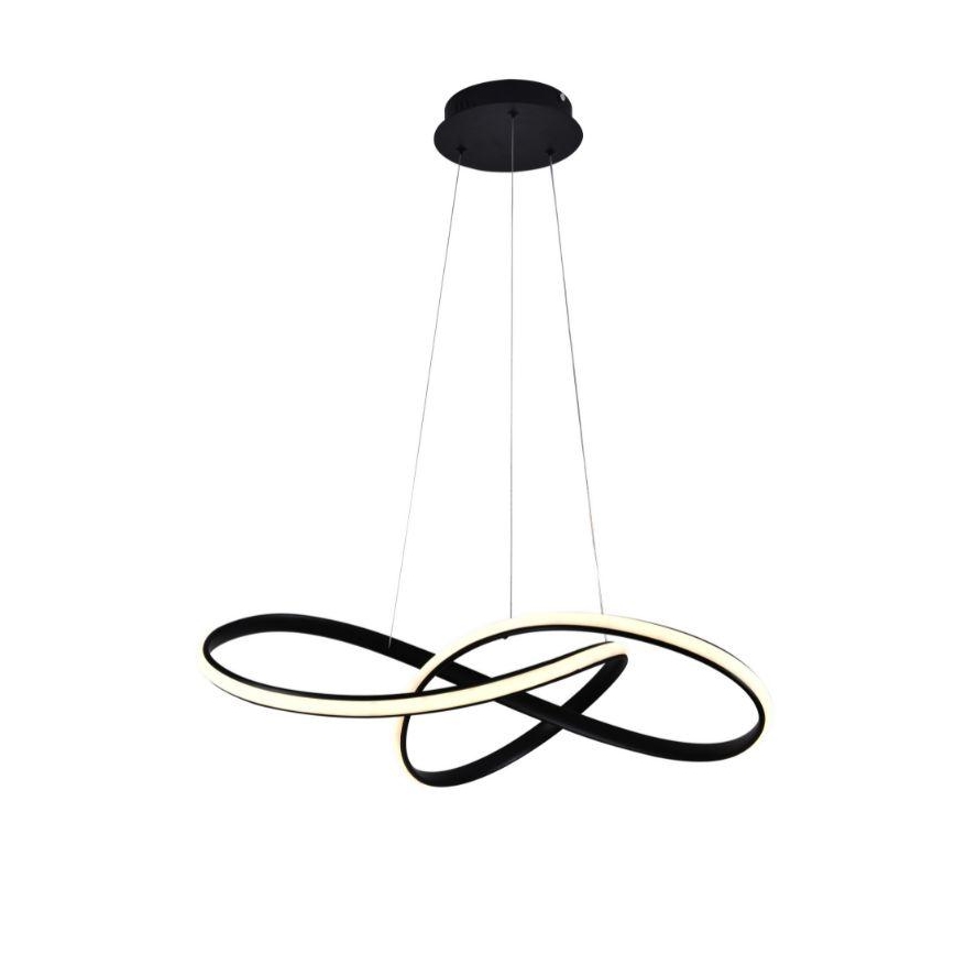 LED Prigušivi luster na sajli LED/70W/230V 3000-6500K crno + Daljinski upravljač