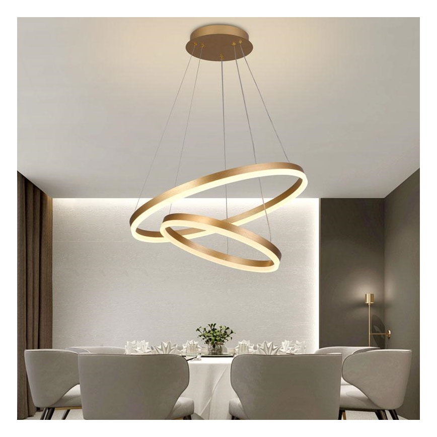 LED Prigušivi luster na sajli LED/70W/230V 3000-6500K pr. 60 cm + Daljinski upravljač