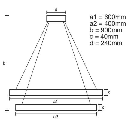 LED Prigušivi luster na sajli LED/70W/230V 3000-6500K pr. 60 cm + Daljinski upravljač