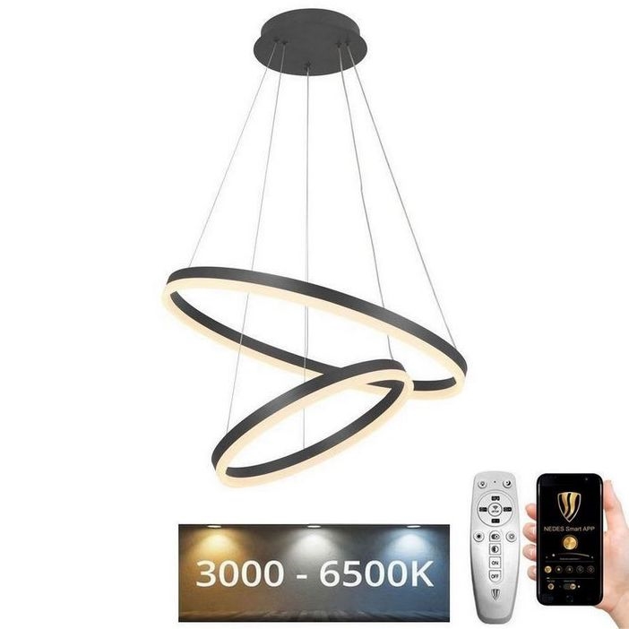 LED Prigušivi luster na sajli LED/70W/230V 3000-6500K + Daljinski upravljač