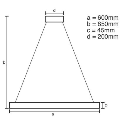 LED Prigušivi luster na sajli LED/70W/230V 3000-6500K pr. 60 cm + Daljinski upravljač