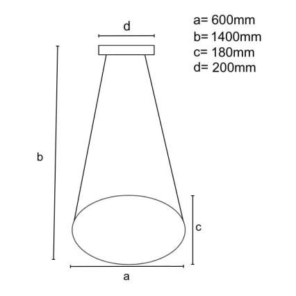 LED Prigušivi luster na sajli LED/70W/230V 3000-6500K + Daljinski upravljač