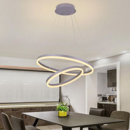 LED Prigušivi luster na sajli LED/70W/230V 3000-6500K + Daljinski upravljač