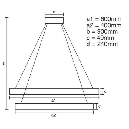 LED Prigušivi luster na sajli LED/70W/230V 3000-6500K + Daljinski upravljač