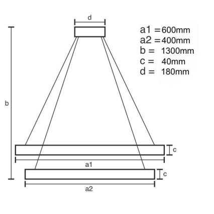LED Prigušivi luster na sajli LED/70W/230V 3000-6500K + Daljinski upravljač