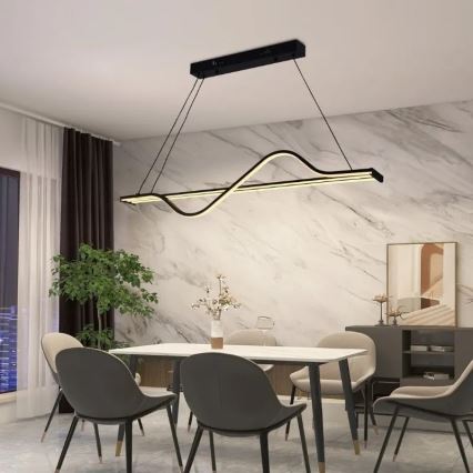 LED Prigušivi luster na sajli LED/70W/230V 3000-6500K + Daljinski upravljač
