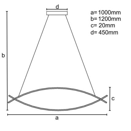 LED Prigušivi luster na sajli LED/70W/230V 3000-6500K + Daljinski upravljač