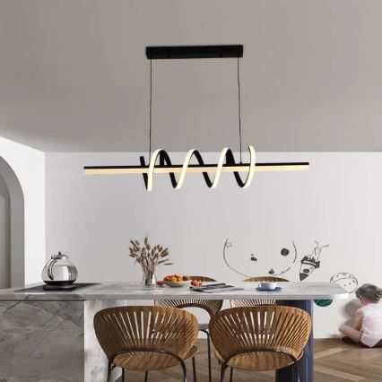 LED Prigušivi luster na sajli LED/70W/230V 3000-6500K + Daljinski upravljač
