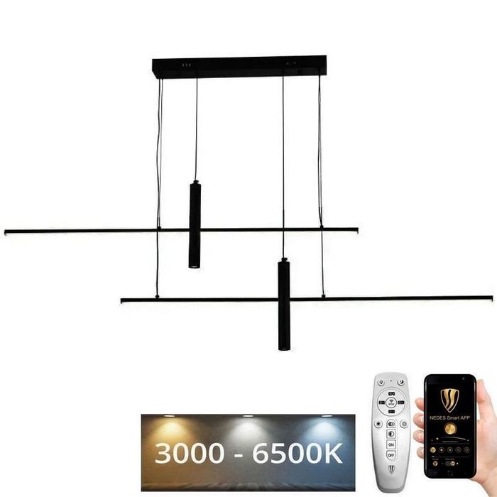 LED Prigušivi luster na sajli LED/70W/230V 3000-6500K + Daljinski upravljač