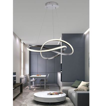 LED Prigušivi luster na sajli LED/70W/230V 3000-6500K sjajni krom + Daljinski upravljač