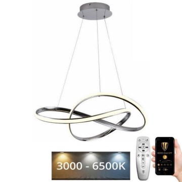 LED Prigušivi luster na sajli LED/70W/230V 3000-6500K sjajni krom + Daljinski upravljač