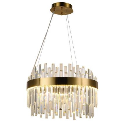LED Prigušivi kristalni luster na sajli LED/70W/230V 3000-6500K zlatna + Daljinski upravljač