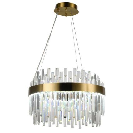 LED Prigušivi kristalni luster na sajli LED/70W/230V 3000-6500K zlatna + Daljinski upravljač