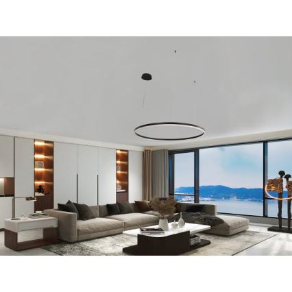 LED Prigušivi luster na sajli LED/72W/230V 3000-6500K pr. 100 cm + Daljinski upravljač