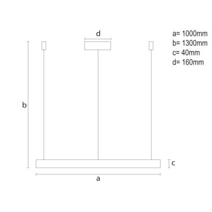 LED Prigušivi luster na sajli LED/72W/230V 3000-6500K pr. 100 cm + Daljinski upravljač