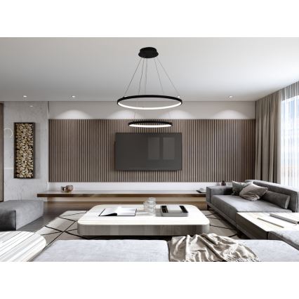 LED Prigušivi luster na sajli LED/75W/230V 3000-6500K pr. 60 cm + Daljinski upravljač