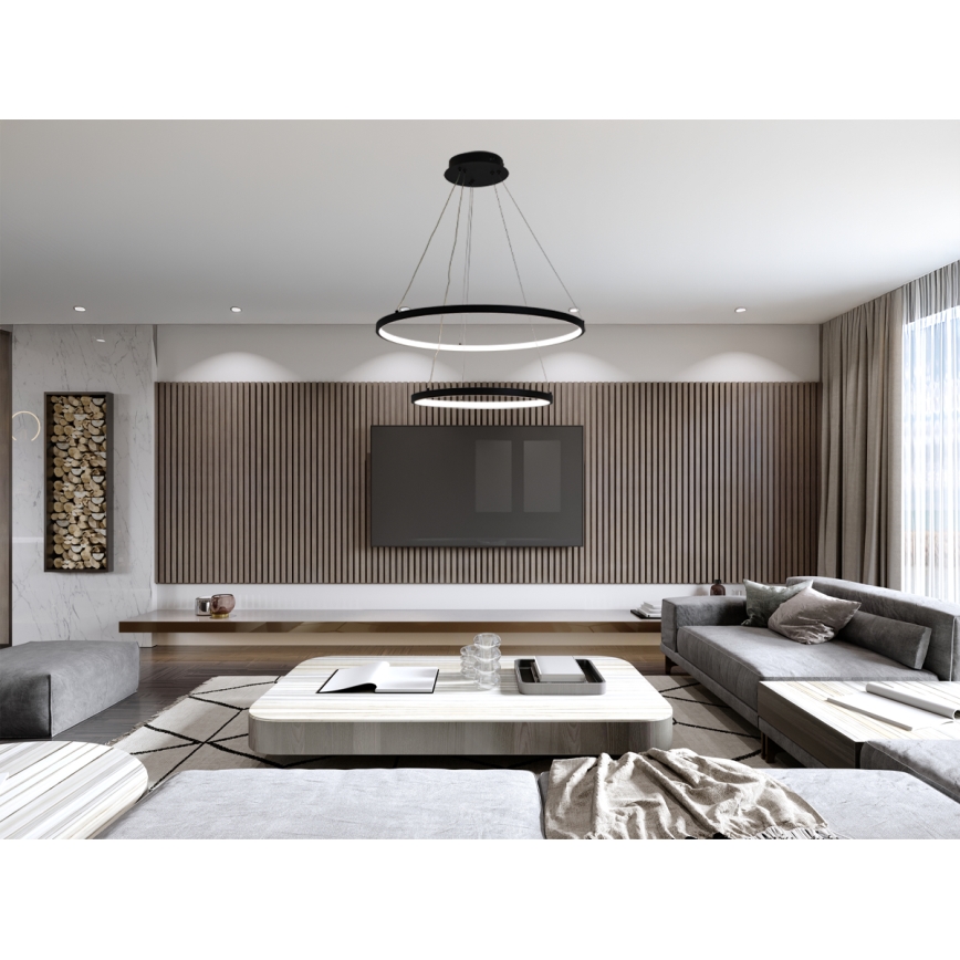 LED Prigušivi luster na sajli LED/75W/230V 3000-6500K pr. 60 cm + Daljinski upravljač