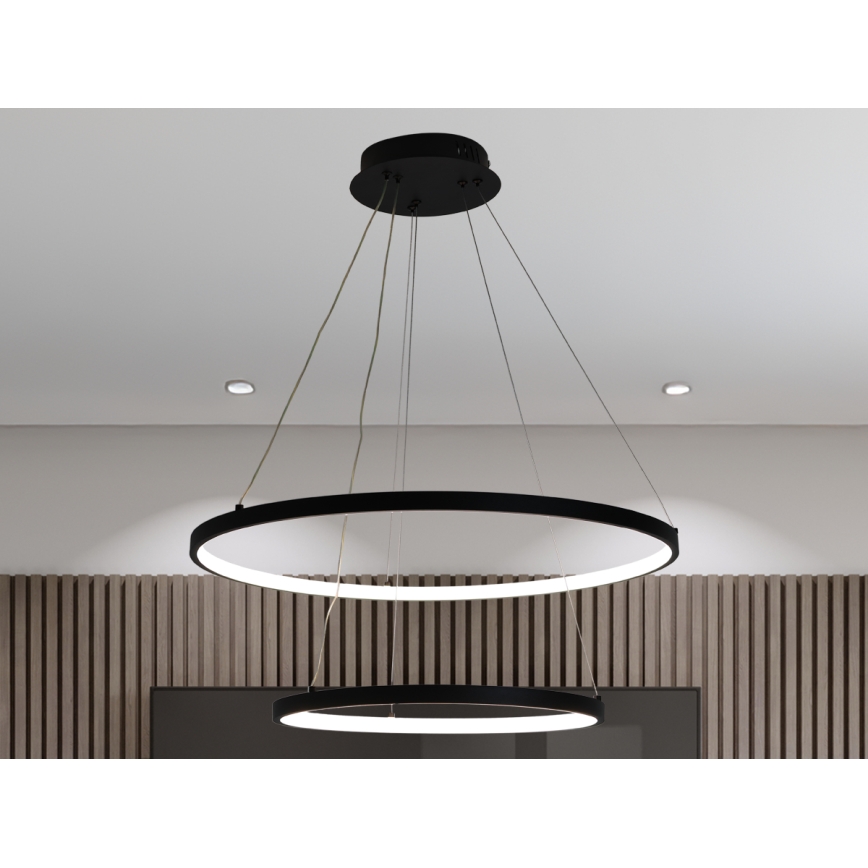 LED Prigušivi luster na sajli LED/75W/230V 3000-6500K pr. 60 cm + Daljinski upravljač