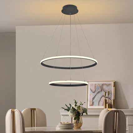 LED Prigušivi luster na sajli LED/75W/230V 3000-6500K pr. 60 cm + Daljinski upravljač