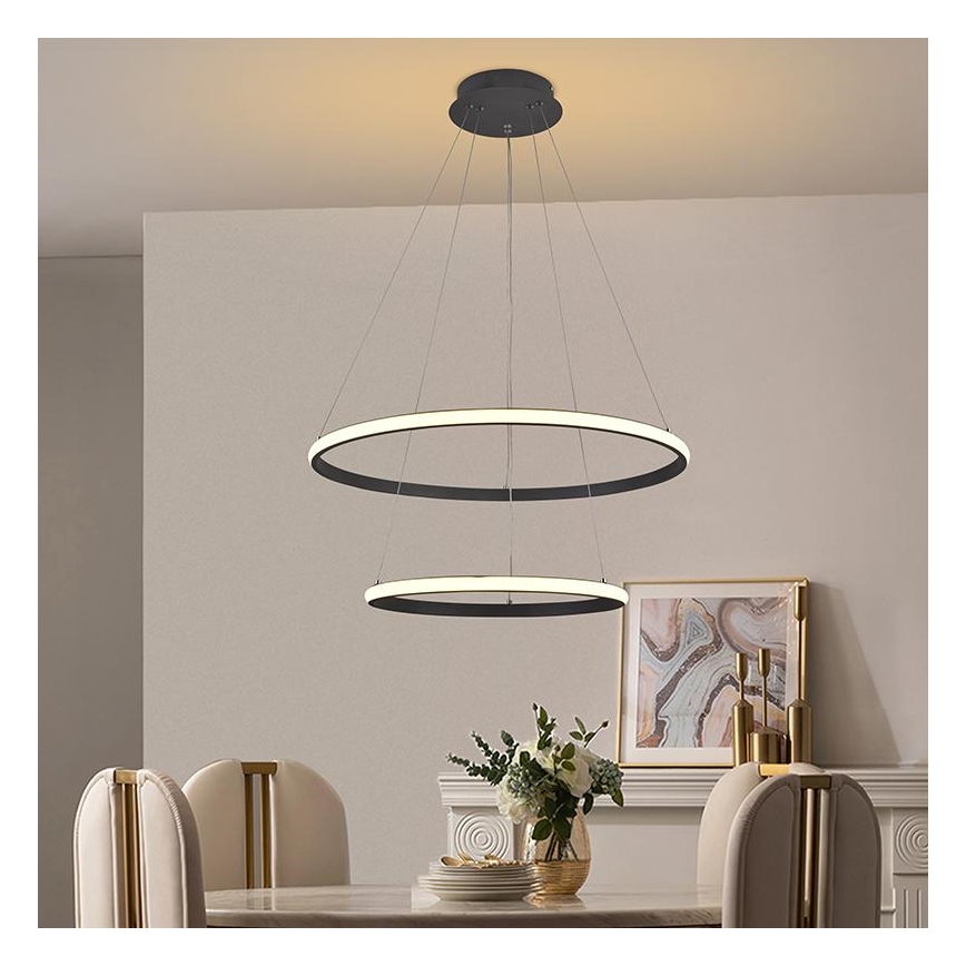 LED Prigušivi luster na sajli LED/75W/230V 3000-6500K pr. 60 cm + Daljinski upravljač