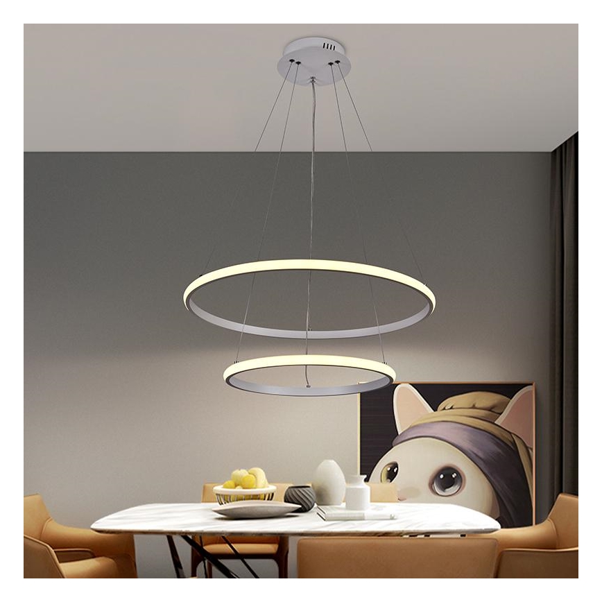 LED Prigušivi luster na sajli LED/75W/230V 3000-6500K pr. 60 cm + Daljinski upravljač