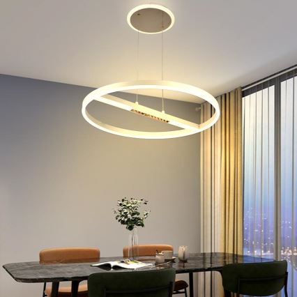 LED Prigušivi luster na sajli LED/75W/230V 3000-6500K + Daljinski upravljač