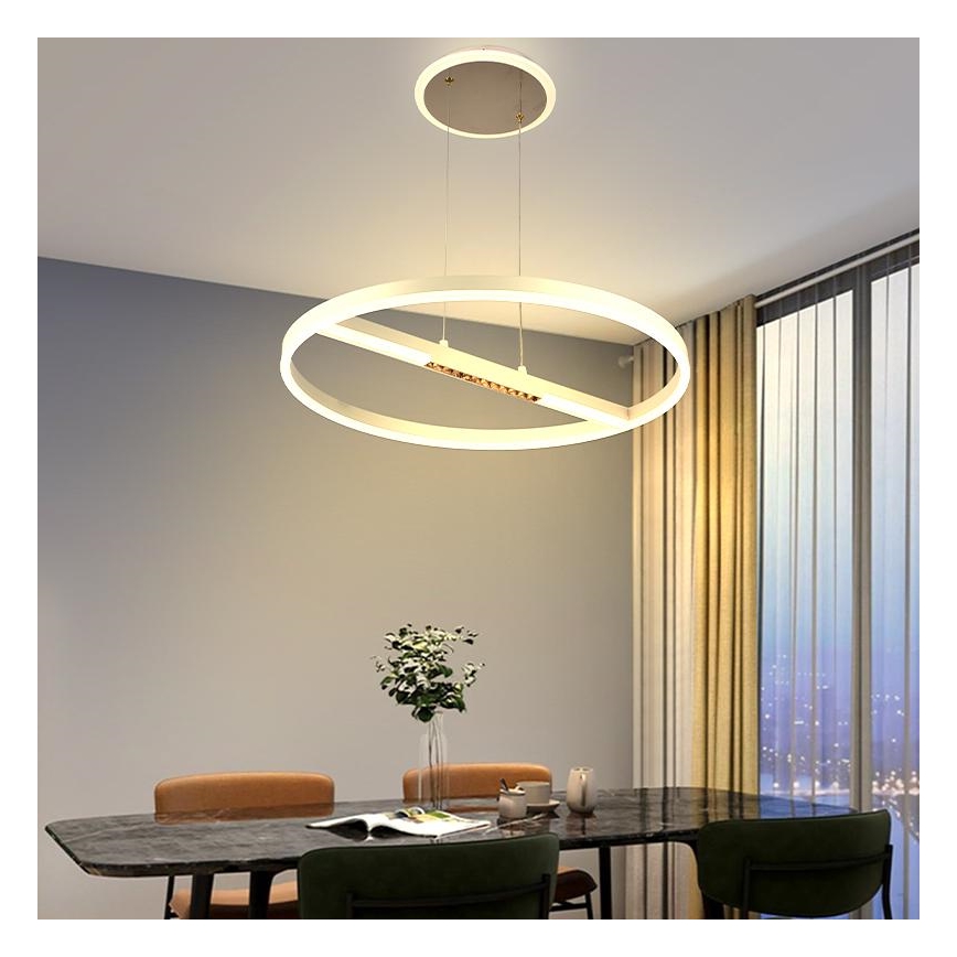 LED Prigušivi luster na sajli LED/75W/230V 3000-6500K + Daljinski upravljač