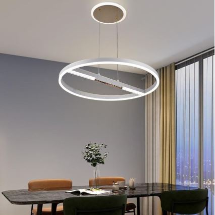 LED Prigušivi luster na sajli LED/75W/230V 3000-6500K + Daljinski upravljač
