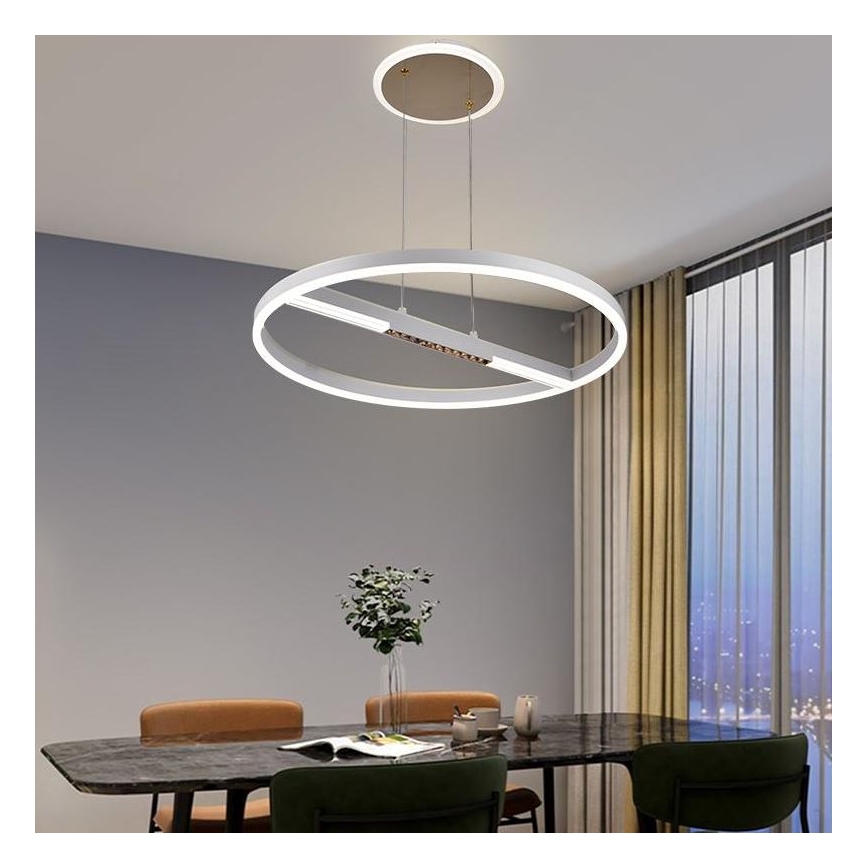 LED Prigušivi luster na sajli LED/75W/230V 3000-6500K + Daljinski upravljač